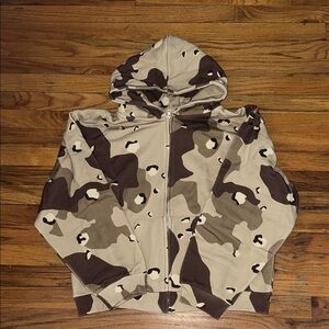 Bravest Studios Beige & Brown Camo Zip-Up Hoodie Jacket